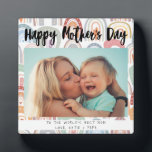 Plaque Photo Rainbow Boho Photo Calligraphie Cadeau de la fête<br><div class="desc">Rainbow Boho Photo Calligraphy Mère’s Day Plaque cadeau parfaite en cadeau à votre mère,  à votre maman ou à votre maman pour la fête des mères.</div>