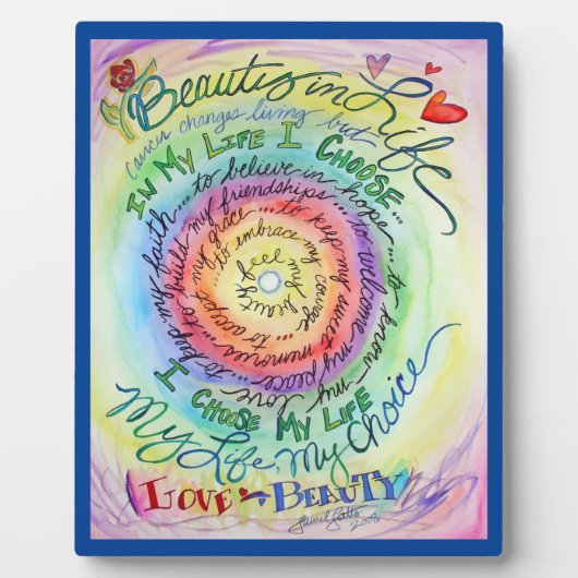 Plaque Photo Rainbow Cancer Poem Affirmation Art Imprimer Plaqu (Devant)