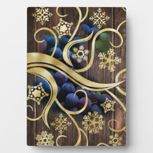 Plaque Photo Raisins Élégants Avec Motif Or