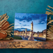 Plaque Photo Rangée de statues illuminées à Padova (Côté)