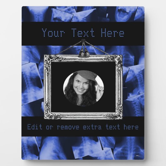 Plaque Photo Rayé X - Bleu électromagnétique (Devant)