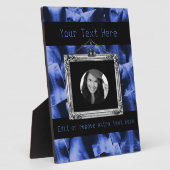 Plaque Photo Rayé X - Bleu électromagnétique (Côté)