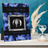 Plaque Photo Rayé X - Bleu électromagnétique (Côté)