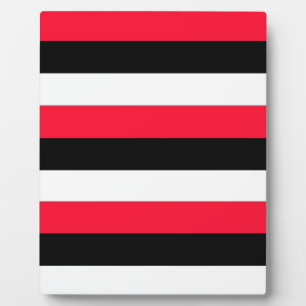 Plaque Photo Rayures rouges, noires et blanches