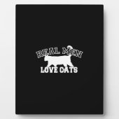 Plaque Photo Real Men Love Cats Design graphique sur Décor Noir (Devant)