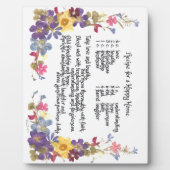 Plaque Photo Recette Accueil heureuse (Devant)