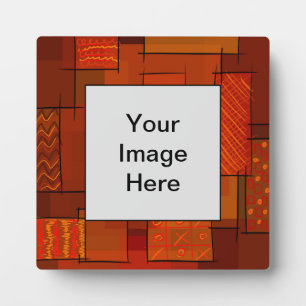 Plaque Photo Rectangles, motif patchwork, doodle. Surface de re
