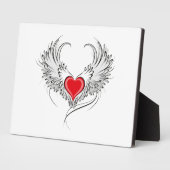 Plaque Photo Red Angel Coeur avec ailes (Côté)