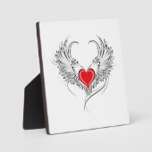Plaque Photo Red Angel Coeur avec ailes (Recto)