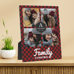 Plaque Photo Red Buffalo Plaid Lumberjack Family Photo Collage<br><div class="desc">Téléchargez vos photos préférées pour créer votre propre cadeau photo personnalisé unique.</div>