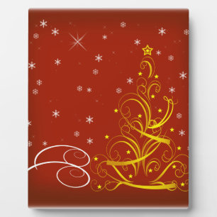 Plaque Photo Red Christmas scene