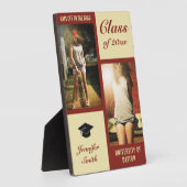 Plaque Photo Red Cream Modern Photo Graduation (Côté)