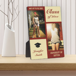 Plaque Photo Red Cream Modern Photo Graduation