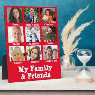 Plaque Photo Red Friends & Family Name & Photo Dementia Memory