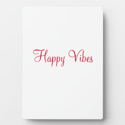 Plaque Photo Red happy vibes vacances simple minimum calligraph (Devant)