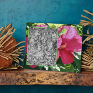 Plaque Photo Red Hibiscus Flower Ajouter votre propre photo