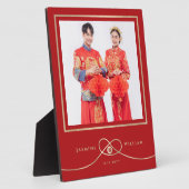 Plaque Photo Red Knot Double Bonheur Mariage chinois Photo (Côté)