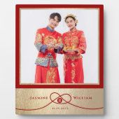Plaque Photo Red Knot Union Double Bonheur Mariage chinois (Devant)