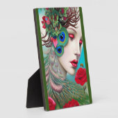 Plaque Photo Red Lips et Rose Peacock Abstrait (Côté)