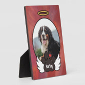 Plaque Photo Red Photo Angel Wings Paw Ajouter Nom Dog Memorial (Côté)