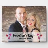 Plaque Photo Red Pink Hearts Scribbled Valentine's Day Photo (Devant)