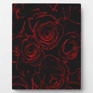 Plaque Photo Red Roses Arrière - plan noir