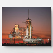 Plaque Photo Red Sky for Space Shuttle Atlantis Launch (Devant)