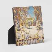 Plaque Photo Red Sleigh House, hiver | Lawrence Harris | (Recto)
