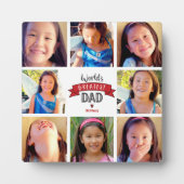 Plaque Photo Red World's Greatest Dad Modern 8 Photo Collage (Devant)