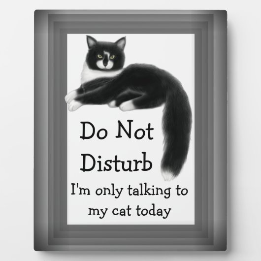 Plaque Photo Regal Tuxedo Cat Customizable Sign (Devant)