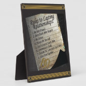 Plaque Photo Règles pour des relations durables (Côté)