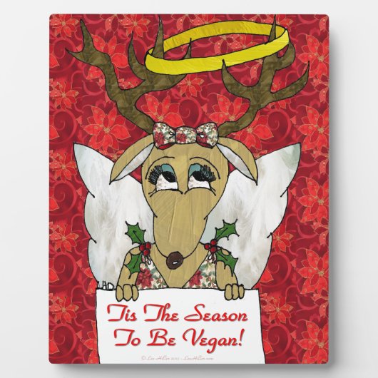 Plaque Photo Reindeer Angel C'est la saison d'être Vegan (Devant)
