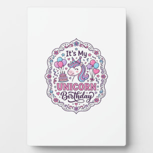 Plaque Photo Reine d'anniversaire de licorne de pays de licorne