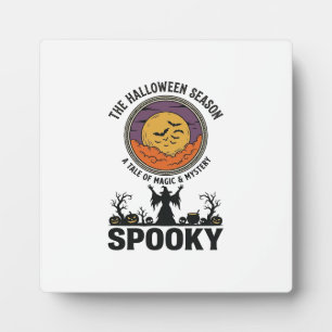 Plaque Photo Reine d'Halloween Petite Mademoiselle Sorcière Rét