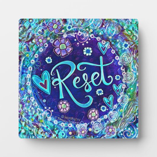 Plaque Photo Réinitialiser Bleu Abstrait Moderne Plutôt Inspiri (Devant)
