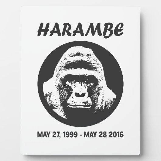 Plaque Photo Remember Harambe (Devant)