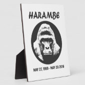 Plaque Photo Remember Harambe (Côté)