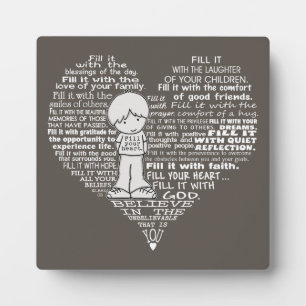 Plaque Photo Remplissez vos lettres du coeur blanc/Brown foncé