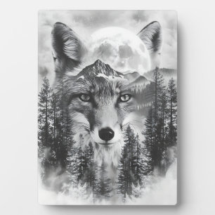 Plaque Photo Renard Exposé Double Et Montagne