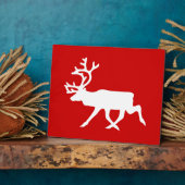 Plaque Photo Rennes blanches / Silhouette caribou (Côté)