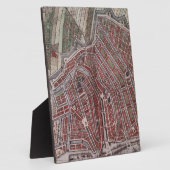 Plaque Photo Réplique carte de la ville d'Amsterdam 1652 (Côté)