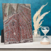 Plaque Photo Réplique carte de la ville d'Amsterdam 1652 (Côté)