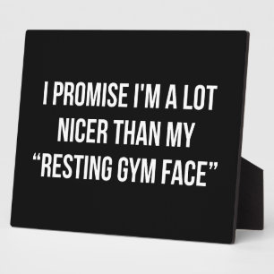 Plaque Photo Repos Visage de gym - Entraînement de nouveauté am