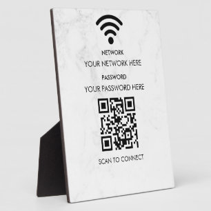 Plaque Photo Réseau Wifi d'entreprise moderne et mot de passe N