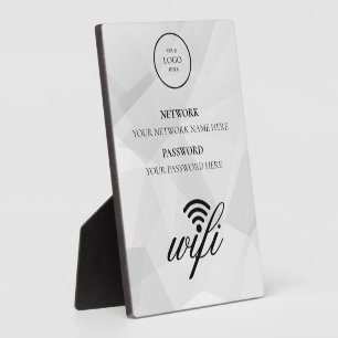 Plaque Photo Réseau Wifi d'entreprise moderne et mot de passe N
