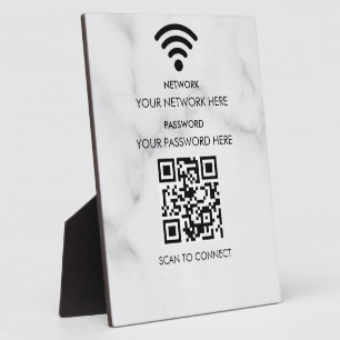 Plaque Photo Réseau Wifi d'entreprise moderne et mot de passe N