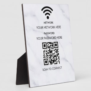 Plaque Photo Réseau Wifi d'entreprise moderne et mot de passe N