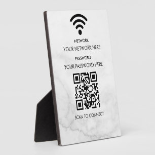 Plaque Photo Réseau Wifi d'entreprise moderne et mot de passe N