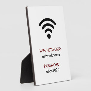 Plaque Photo Réseau Wifi et Mot de Passe Entreprise de Vente au