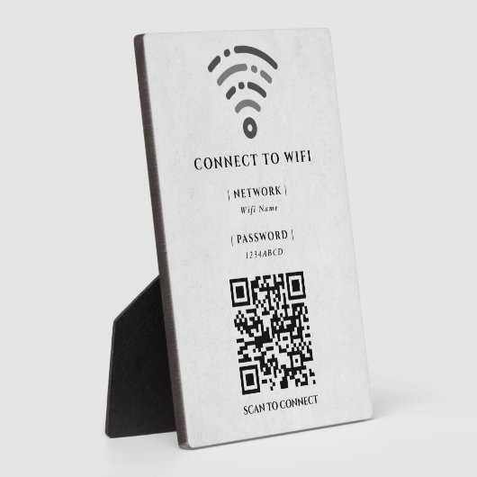 Plaque Photo Réseau Wifi | QR Code Internet Scan pour se connec (Côté)